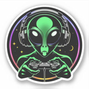 Adesivo Videos games de Reprodução de alienígenas com Fund