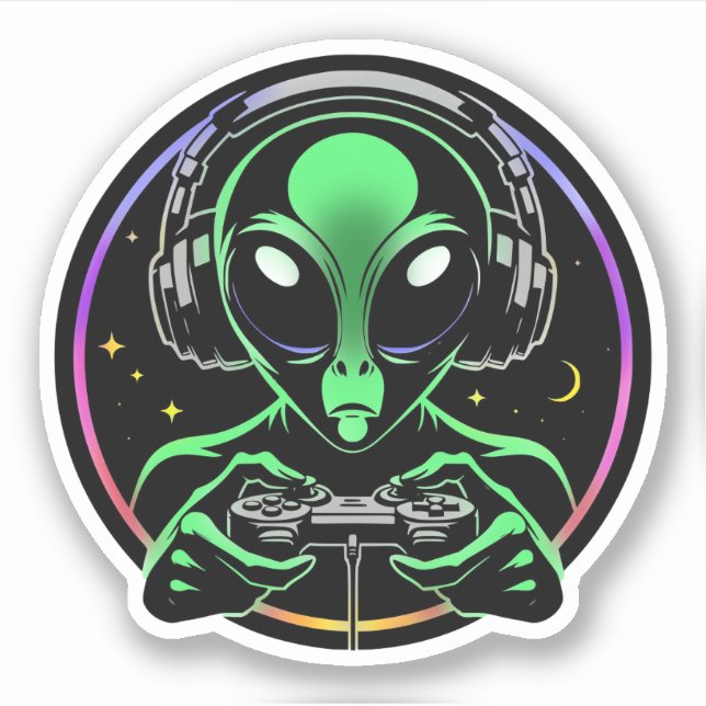 Adesivo Videos games de Reprodução de alienígenas com Fund (Frente)