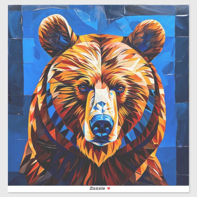 Adesivo Vidro Colorido de Urso (Folha)
