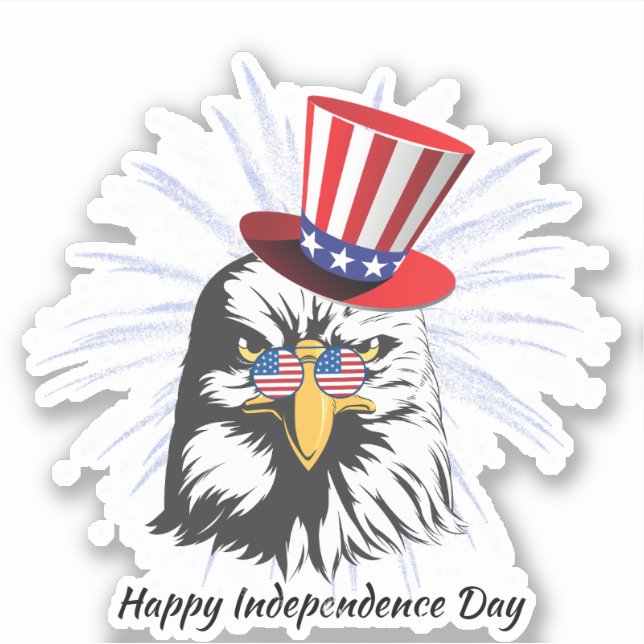 Adesivo Vidro De Bandeira Do Dia Independente Da Águia Usa (Frente)