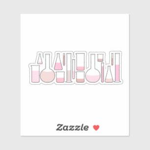 Adesivo Vidro de laboratório rosa