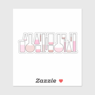 Adesivo Vidro de laboratório rosa