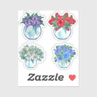Adesivo Vidro Floral Vases Stickers