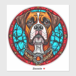 Adesivo Vidro Manchado Cachorro Boxer