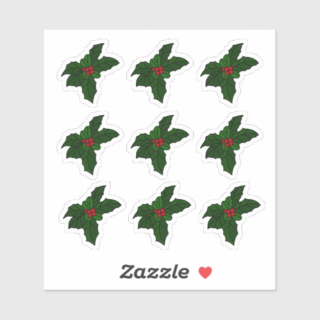 Adesivo Vidro Sreado Holly Berries (Folha)