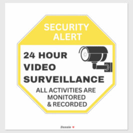 Adesivo Vigilância em vídeo em 24 horas