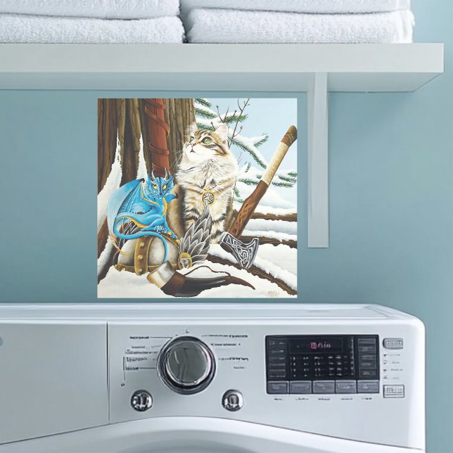 Adesivo Viking Cat Blue Dragon (Criador carregado)