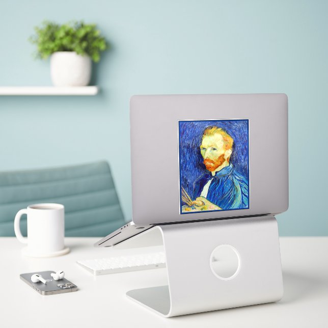 Adesivo Vincent van Gogh - Autorretrato, 1889, (Laptop na mesa)