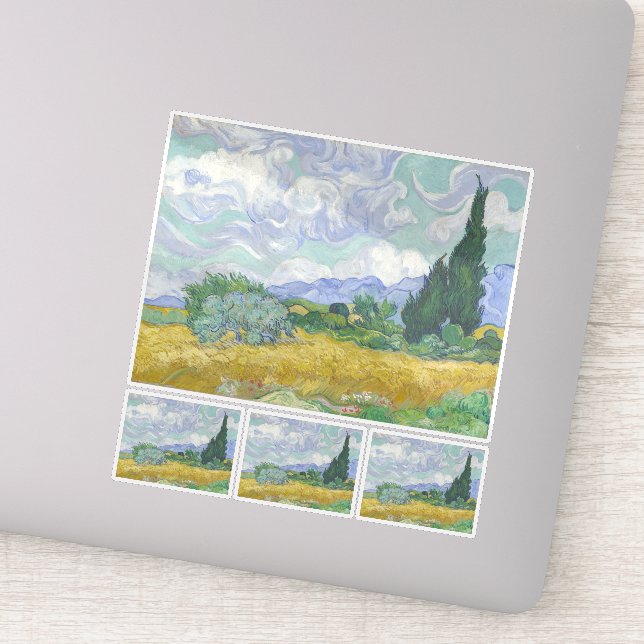 Adesivo Vincent Van Gogh, Campo de Trigo com Cipras (Detalhe)