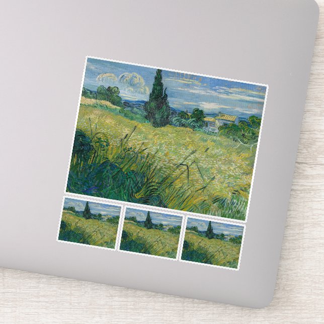 Adesivo Vincent Van Gogh, Campo de Trigo Verde com Cypress (Detalhe)