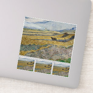 Adesivo Vincent Van Gogh, Campo fechado com Plowman