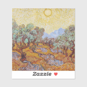 Adesivo Vincent Van Gogh - Oliveiras com Céu Amarelo