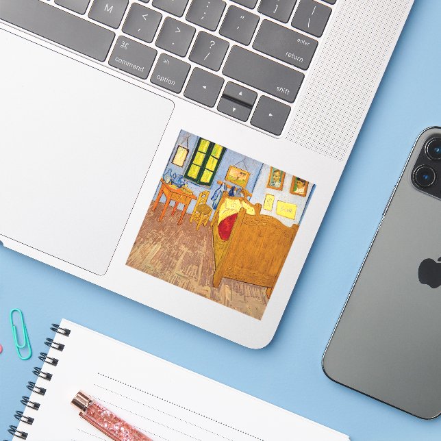 Adesivo Vincent van Gogh - Quarto de Vincent em Arles (Notebook com iPhone)