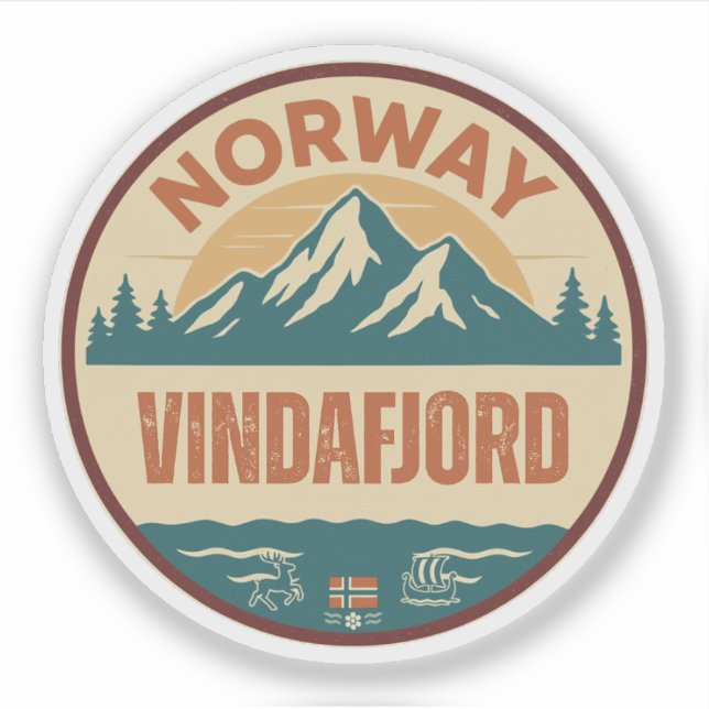 Adesivo Vindafjord, Norge Noruega (Frente)
