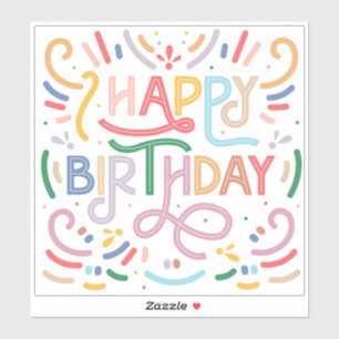 ADESIVO VINHA DE CORTE PERSONALIZADA: FELIZ ANIVERSÁRIO