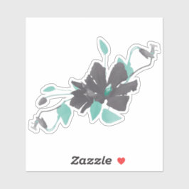 Adesivo Vinhas Para Flores De Cinza Teal Trendy