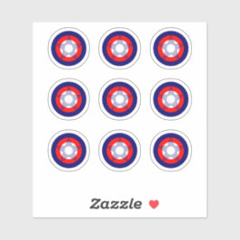 Adesivo Vinheta-alvo redonda Pinball Red/White/Blue "Star"