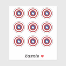 Vinheta-alvo redonda Red/White/Blue Star