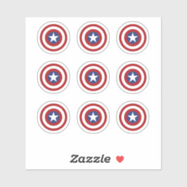 Adesivo Vinheta-alvo redonda Red/White/Blue Star