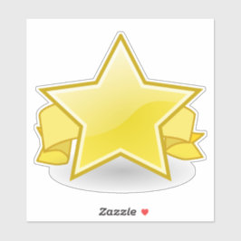 Adesivo Vinheta amarela/Dourada estelar e banner