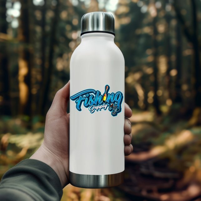 Adesivo Vinheta Azul de Abastecimento de Pesca | Autocolan (Fishing Supply Vinyl Sticker | Die-Cut Sticker)