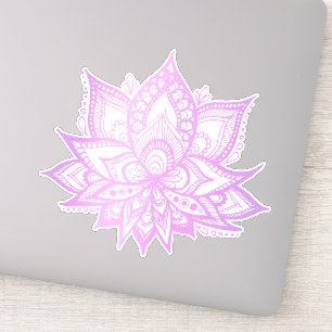 Adesivo Vinheta Boho Purple Lotus Flower