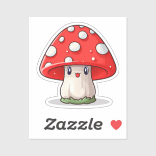 Adesivo Vinheta branca Boné Vermelho Kawaii