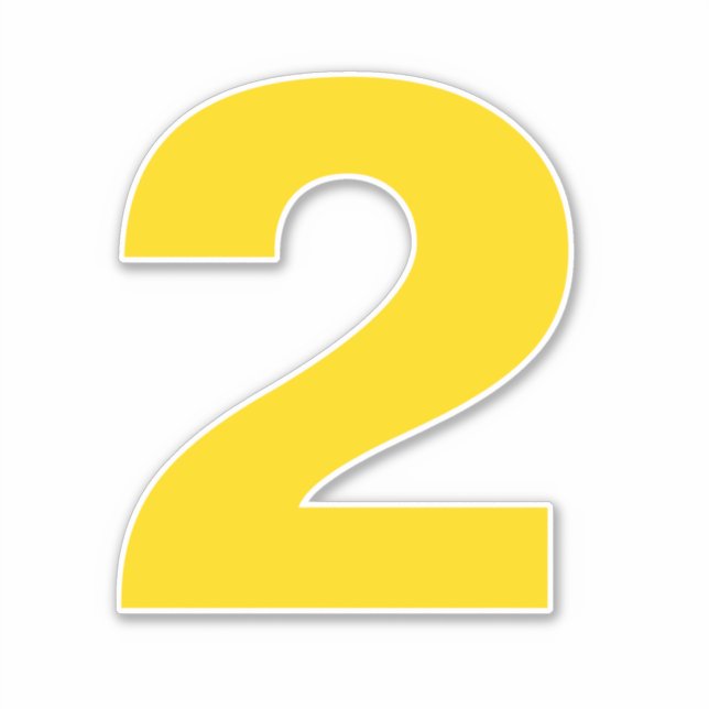 Adesivo Vinheta branca e Dourada número dois (Frente)