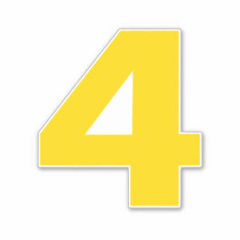 Adesivo Vinheta branca e Dourada número quatro