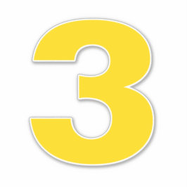 Adesivo Vinheta branca e Dourada número três