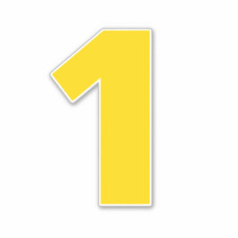 Adesivo Vinheta branca e Dourada número um