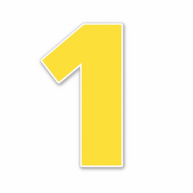 Adesivo Vinheta branca e Dourada número um (Frente)