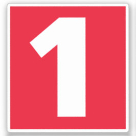 Adesivo Vinheta branca e vermelha número um