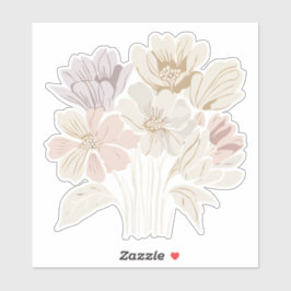 Adesivo Vinheta Buquê de Flor Branco