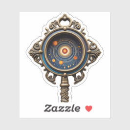 Adesivo Vinheta Chave Cósmica: Design de Vintage com um Ro