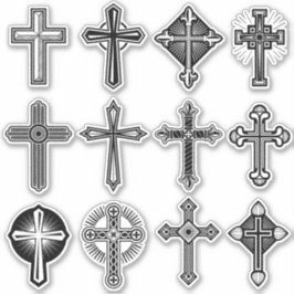 Adesivo Vinheta da Cruz Católica