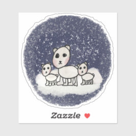 Adesivo Vinheta da família do urso polar