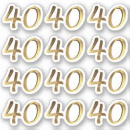 Adesivo Vinheta de 40 Faux Dourado 40 anos