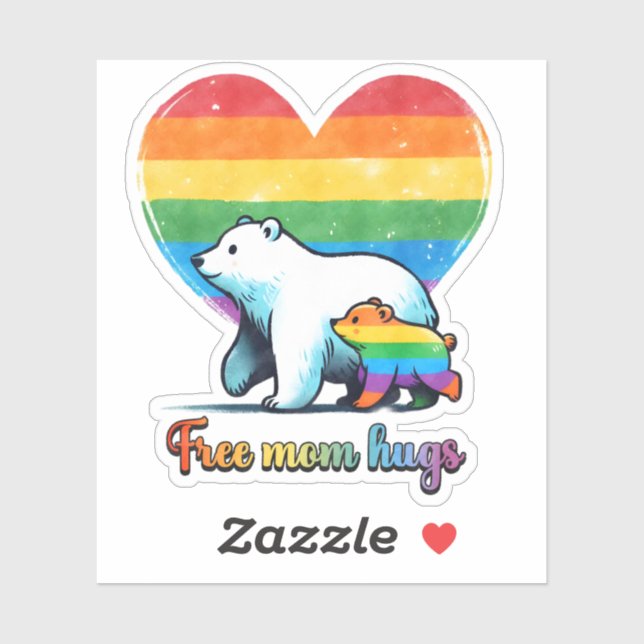 Adesivo Vinheta de abraços de mamãe grátis (Folha)