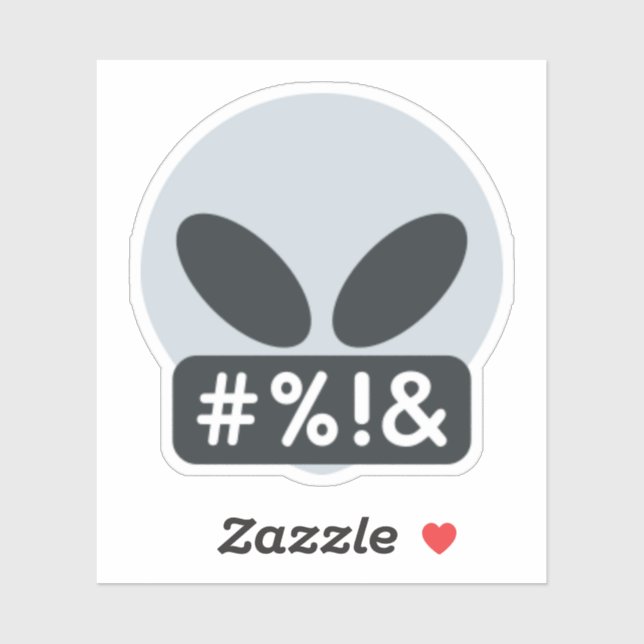 Adesivo Vinheta de Alienígena do Espaço Salgado (Folha)