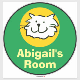 Adesivo Vinheta de animação de gato divertida para o quart