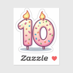 Adesivo Vinheta de aniversário 10