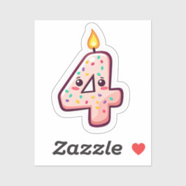 Adesivo Vinheta de aniversário do 4º aniversário