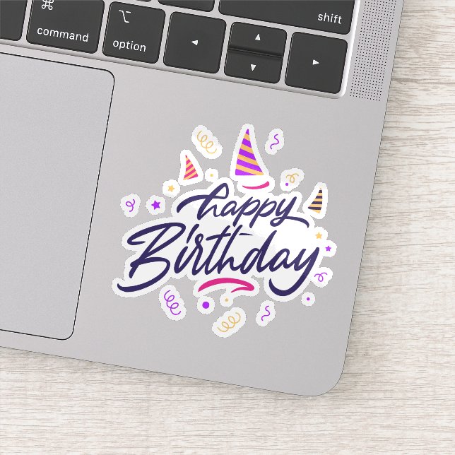 Adesivo Vinheta de aniversário feliz (Detalhe)