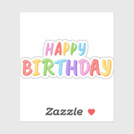 Adesivo Vinheta de aniversário feliz