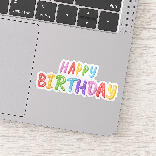 Adesivo Vinheta de aniversário feliz (Detalhe)