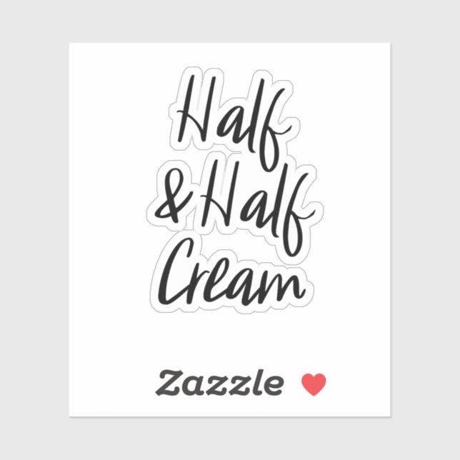 Adesivo Vinheta de armazenamento de meio e meio creme (Folha)