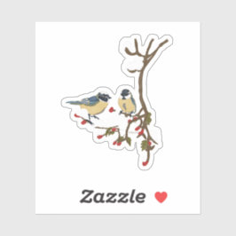 Adesivo Vinheta de Aves de Neve