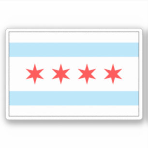 Adesivo Vinheta de bandeira de Chicago