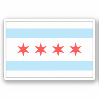 Adesivo Vinheta de bandeira de Chicago